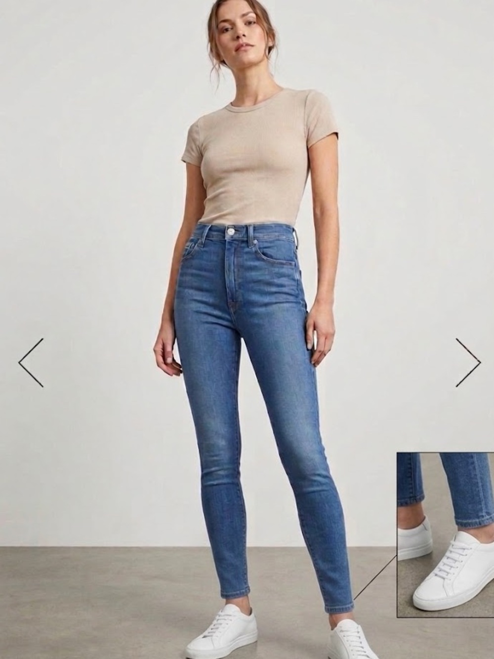 7 For All Mankind High Waist Gwenevere Medium Blue Skinny Jeans